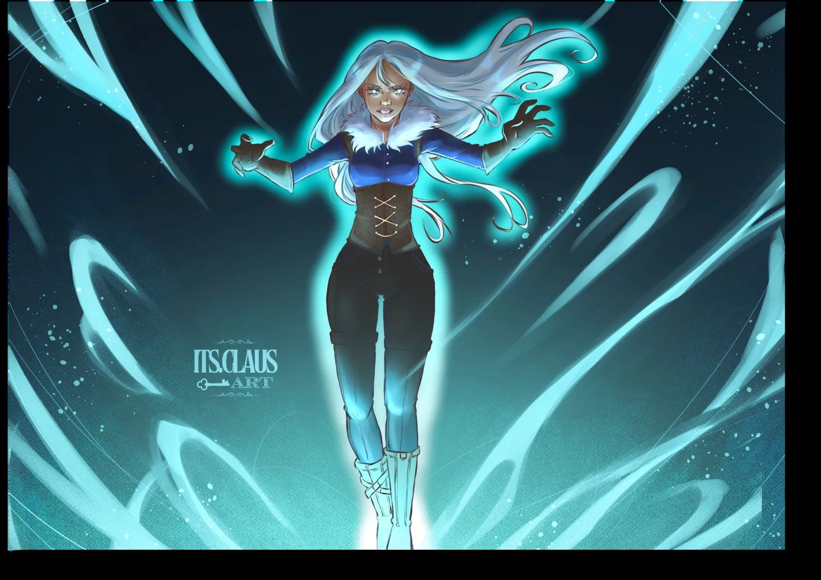 Ilustración de Kiara, con la firma de su autora